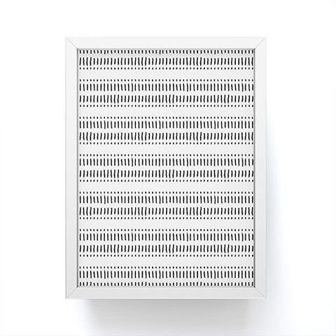 Little Arrow Design Co dash dot stripes black white Framed Mini Art Print