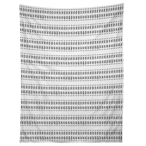 Little Arrow Design Co dash dot stripes black white Tapestry