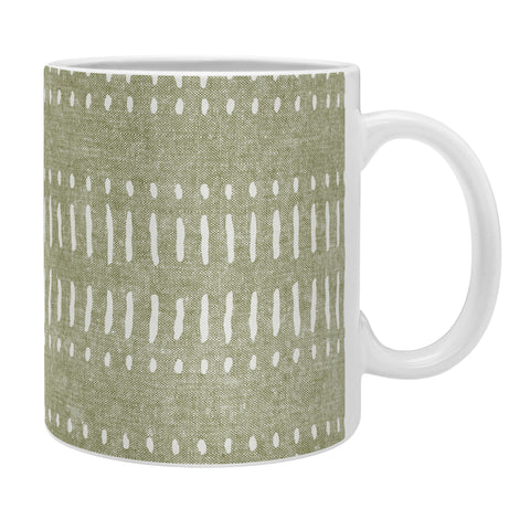 Little Arrow Design Co dash dot stripes olive Coffee Mug