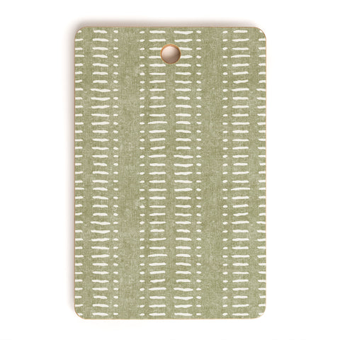 Little Arrow Design Co dash dot stripes olive Cutting Board Rectangle