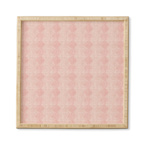 Little Arrow Design Co diamond mud cloth pink Framed Wall Art