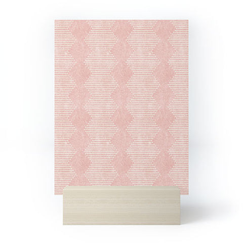 Little Arrow Design Co diamond mud cloth pink Mini Art Print
