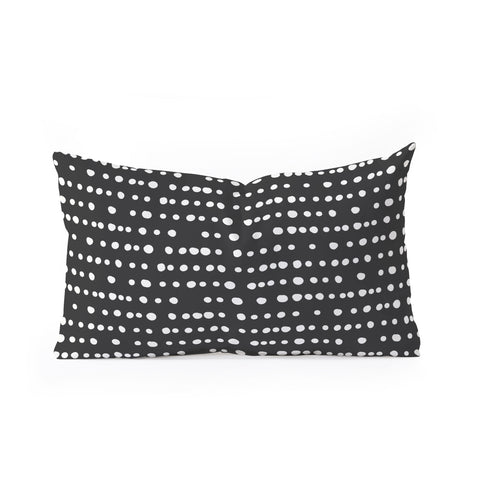 Little Arrow Design Co dotty stripes neutral Oblong Throw Pillow