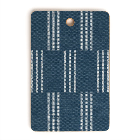 Little Arrow Design Co ella triple stripe blue Cutting Board Rectangle