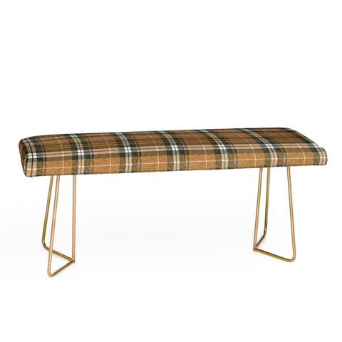 Little Arrow Design Co fall plaid brown olive Bench