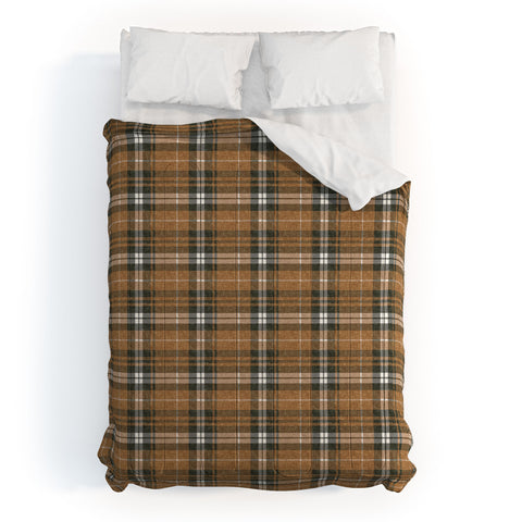 Little Arrow Design Co fall plaid brown olive Comforter