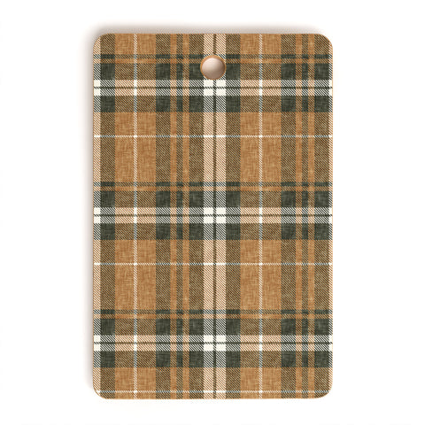 Little Arrow Design Co fall plaid brown olive Cutting Board Rectangle