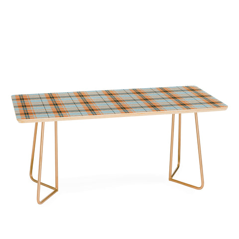 Little Arrow Design Co fall plaid orange light blue Coffee Table