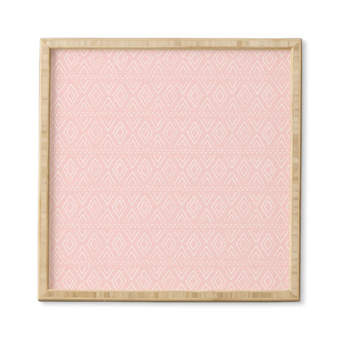 Little Arrow Design Co farmhouse diamonds pink Framed Wall Art