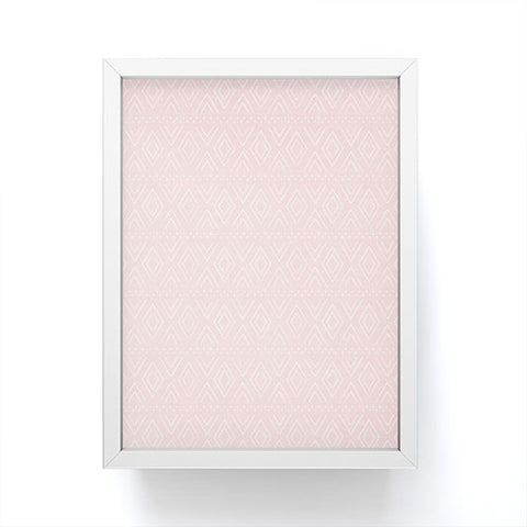Little Arrow Design Co farmhouse diamonds pink Framed Mini Art Print