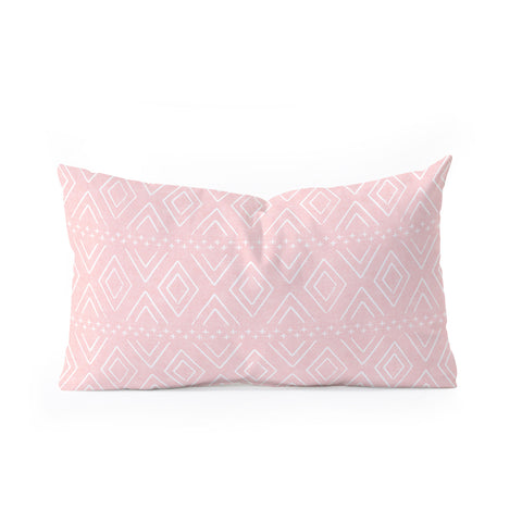 Little Arrow Design Co farmhouse diamonds pink Oblong Throw Pillow