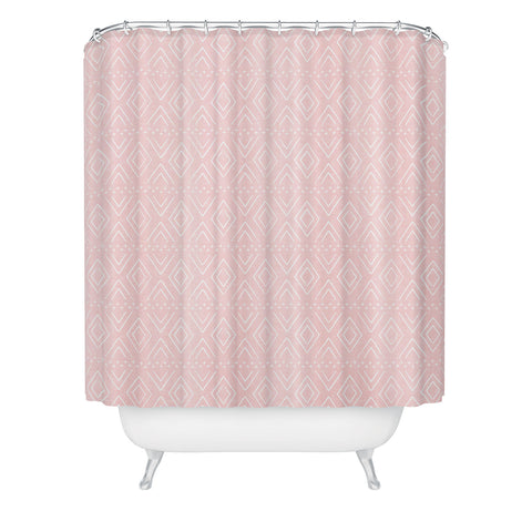 Little Arrow Design Co farmhouse diamonds pink Shower Curtain