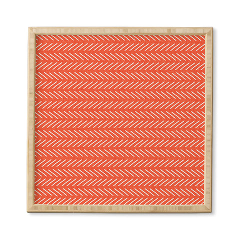 Little Arrow Design Co Farmhouse Stitch in Orange Framed Wall Art