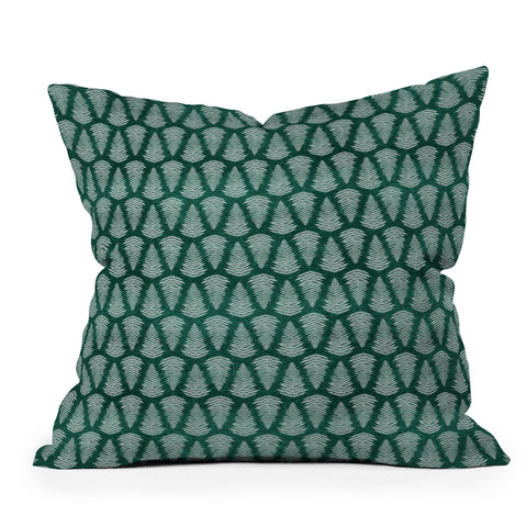 Little Arrow Design Co fern on forest Throw Pillow