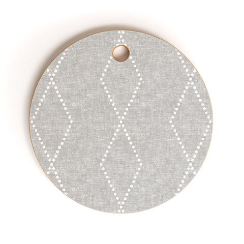 Little Arrow Design Co geo boho diamonds gray Cutting Board Round
