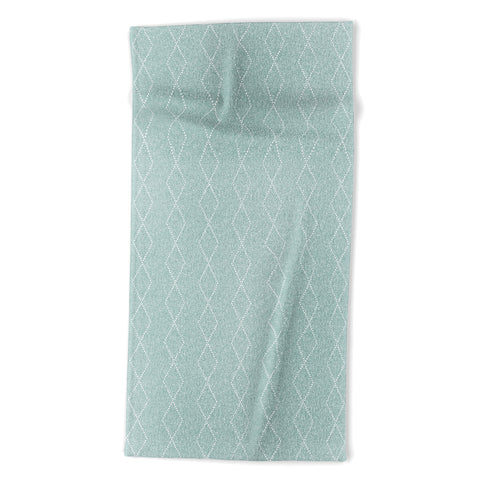 Little Arrow Design Co geo boho diamonds mint Beach Towel