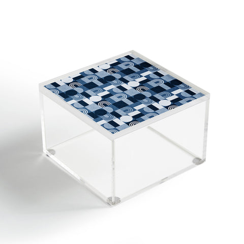Little Arrow Design Co geometric patchwork blue Acrylic Box