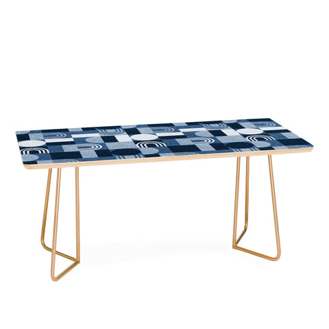 Little Arrow Design Co geometric patchwork blue Coffee Table