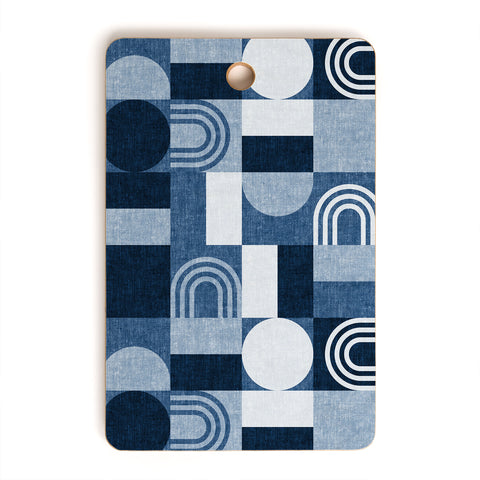 Little Arrow Design Co geometric patchwork blue Cutting Board Rectangle