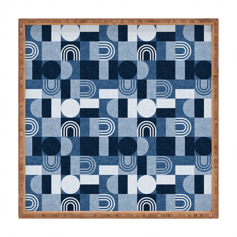 Little Arrow Design Co geometric patchwork blue Square Tray