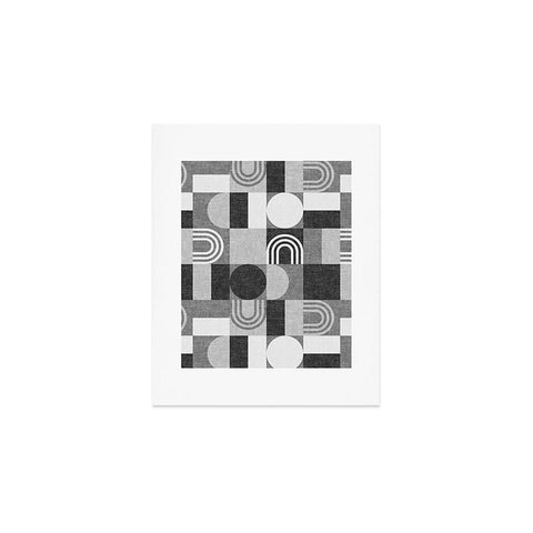 Little Arrow Design Co geometric patchwork gray Art Print