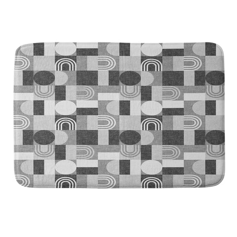 Little Arrow Design Co geometric patchwork gray Memory Foam Bath Mat