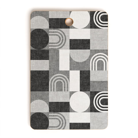Little Arrow Design Co geometric patchwork gray Cutting Board Rectangle
