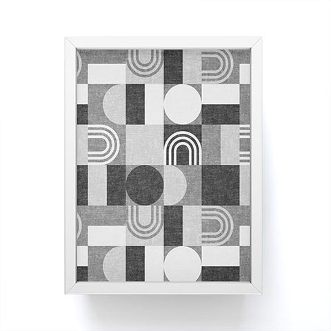 Little Arrow Design Co geometric patchwork gray Framed Mini Art Print