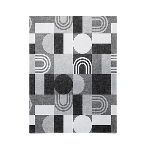 Little Arrow Design Co geometric patchwork gray Poster