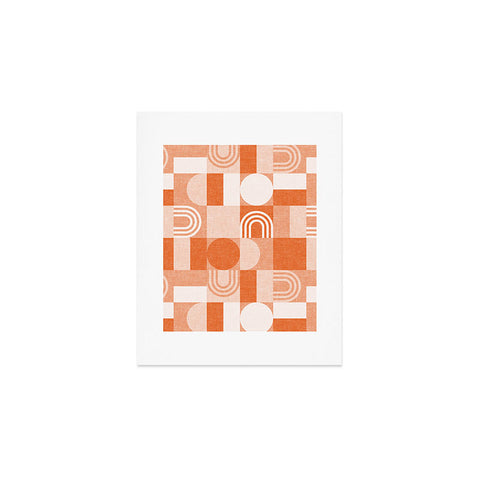 Little Arrow Design Co geometric patchwork orange Art Print