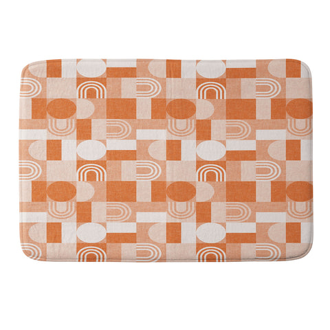 Little Arrow Design Co geometric patchwork orange Memory Foam Bath Mat