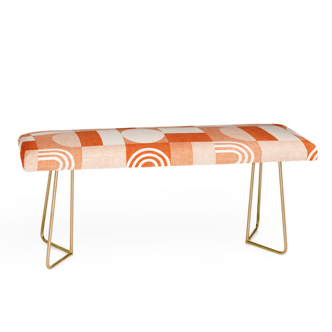 Little Arrow Design Co geometric patchwork orange Bench