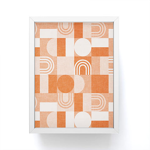 Little Arrow Design Co geometric patchwork orange Framed Mini Art Print