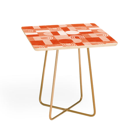 Little Arrow Design Co geometric patchwork orange Side Table