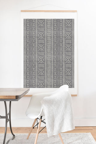 Little Arrow Design Co gray mudcloth tribal Art Print And Hanger