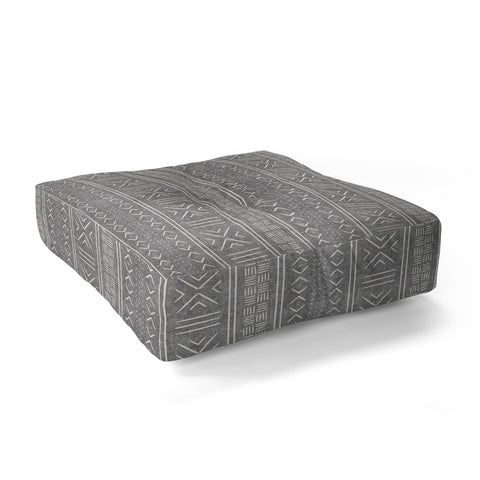 Little Arrow Design Co gray mudcloth tribal Floor Pillow Square