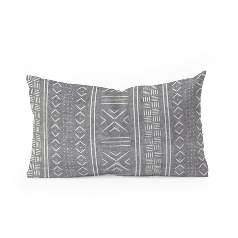 Little Arrow Design Co gray mudcloth tribal Oblong Throw Pillow