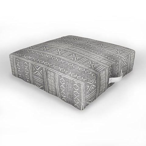 Little Arrow Design Co gray mudcloth tribal Outdoor Floor Cushion
