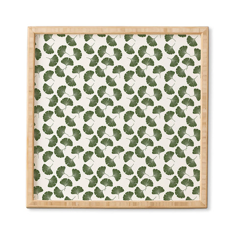 Little Arrow Design Co green ginkgo leaves Framed Wall Art