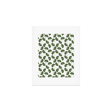 Little Arrow Design Co green ginkgo leaves Art Print