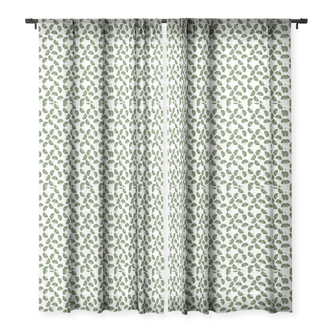 Little Arrow Design Co green ginkgo leaves Sheer Window Curtain