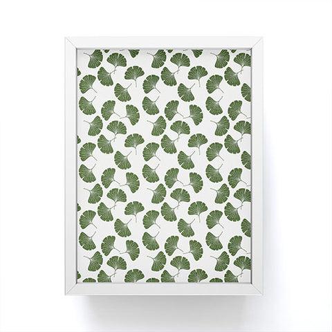 Little Arrow Design Co green ginkgo leaves Framed Mini Art Print