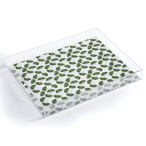 Little Arrow Design Co green ginkgo leaves Acrylic Tray