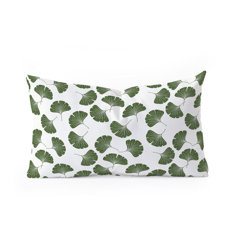 Little Arrow Design Co green ginkgo leaves Oblong Throw Pillow