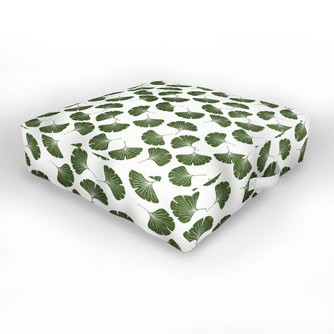Little Arrow Design Co green ginkgo leaves Outdoor Floor Cushion