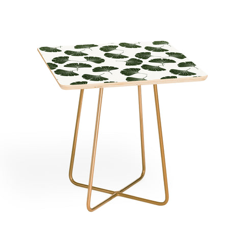 Little Arrow Design Co green ginkgo leaves Side Table