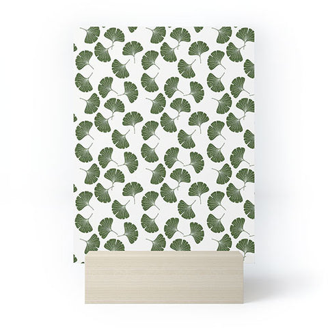 Little Arrow Design Co green ginkgo leaves Mini Art Print