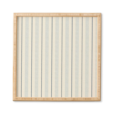 Little Arrow Design Co ivy stripes cream dusty blue Framed Wall Art