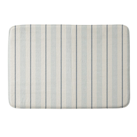 Little Arrow Design Co ivy stripes cream dusty blue Memory Foam Bath Mat