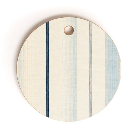 Little Arrow Design Co ivy stripes cream dusty blue Cutting Board Round